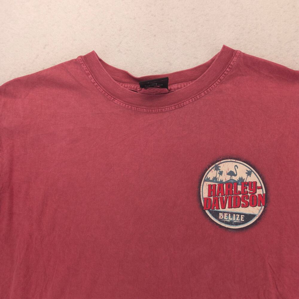 Harley Davidson Casual Short Sleeve Graphic Shirt Mens Size Medium M Maroon